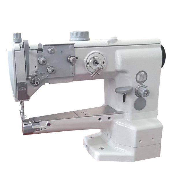 Single needle compound feed and walking foot cylinder bed sewing