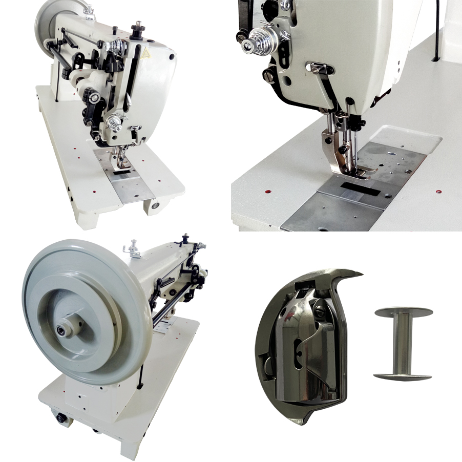 Extra heavy duty triple feed and walking foot industrial sewing machine